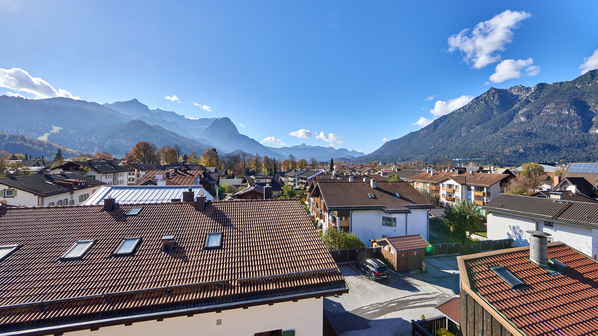 Blick aus dem Fenster des Hotel-Gasthof Drei Mohren in Garmisch-Partenkirchen